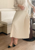 Devella Pleat Banding Long Skirt