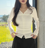 Layered Crop Top Long Sleeve Knit Cardigan Two-Piece Set