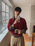 Cuff V-Neck Cropped Knit