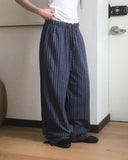 Puka Stripe Banding Wide Pants