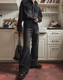 Fracture Bootcut Brushed Denim Pants