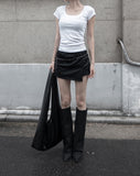 [mnem] ME Scoop Neck Baby Tee