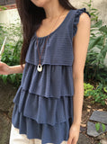 Cuzed Frill Shirring Embossed Sleeveless