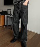Slab Detail Semi-Wide Denim Matte Black