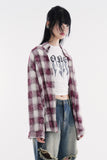 Moss bleach ombre check shirt