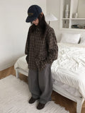 Charne Herringbone Wide Cotton Pants