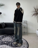 Enon Varsity Knit Hooded Zip-Up
