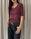 Macha crack numbering elbow length short sleeves