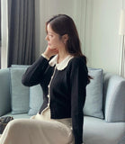 Sopid Frill Collar Knit Cardigan