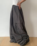 [Unisex] Giden Shirring Nylon Cargo Wide Pants