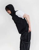 Cropped nylon hooded vest