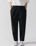 Deep tuck loose fit tapered banding pants