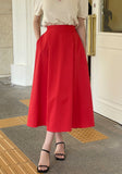 Posh Pin Tuck Flare Banding Long Skirt