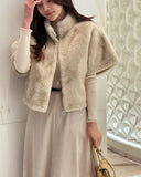 Benuz Eco Fur Mink Semi Polar Zip-Up Jacket