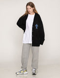 DOT CROSS Embroidered Knit Cardigan