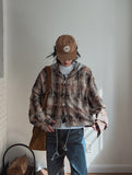Vince Damage Hood Check Jacket