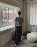 Suji Pin Semi-Flare Denim Pants
