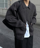 Minimal achromatic two-way cardigan