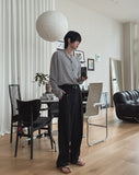 Summer double pleated wide slacks