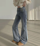 Pelvic Fever Brushed Span 2-Button Bootcut Denim Pants