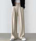 Inner Button Adjust Waist Adjustment Wide Slacks Pants