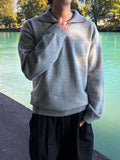 Unisex Cash Soft Knit Half Zip Up