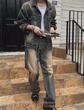 Desert washed wide denim