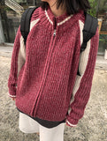 [unisex] Monre Stadium Knit Zip-up Cardigan