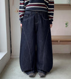 Kelka Stitch Raw Denim Wide Pants