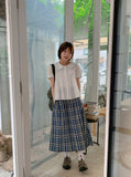 Keycon Round Shirring Short Sleeve Blouse
