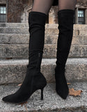 suede span kneehigh boots