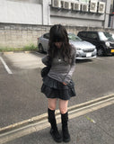 Kibe Ribbon Shirring Wool Tencel T-Shirt