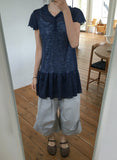 Vail Cap Sleeves Frill Shirring Layered Snap Hood One Piece