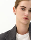 Champagne Moon Dew Drop Silver Volume Earrings