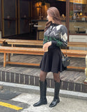 Roku flared knit mini skirt