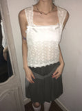 cosh punching see-through ribbon sleeveless blouse