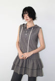 BREEZY CHECK HOOD DRESS