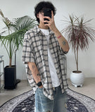Nian Linen Check Short Sleeve Shirt