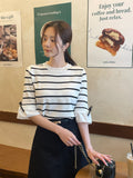 Ilon Layered Ribbon Stripe Three Quarter Knit