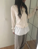 [Fake Layered] Lipti Dot Layered Cardigan T-shirt