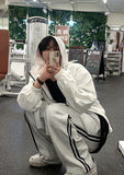 Crop hood windbreaker