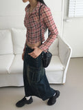 Toku Vintage Washing Cargo Denim Long Skirt