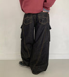 Bem Stitch Raw Denim Cargo Pants