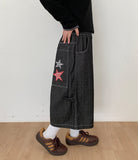 Stind Star Patch Raw Bermuda Pants