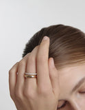 Champagne Full Moon Silver (P) Glossy Slim Ring M