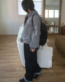 Mateng Frill Check Hooded Zip-Up Jumper