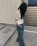 Pauline Off Shoulder Ribbon Short Sleeve Tee