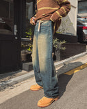 Link double back pocket denim pants