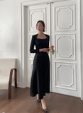 Liperon Satin Flared Banding Skirt