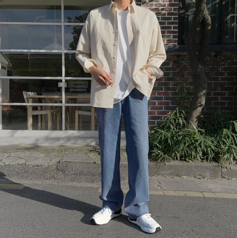 【MODERNIF】Beacon Wide Denim Pants modernif (モダンイフ) - ビーコンワイドジーンズ / Beacon Wide